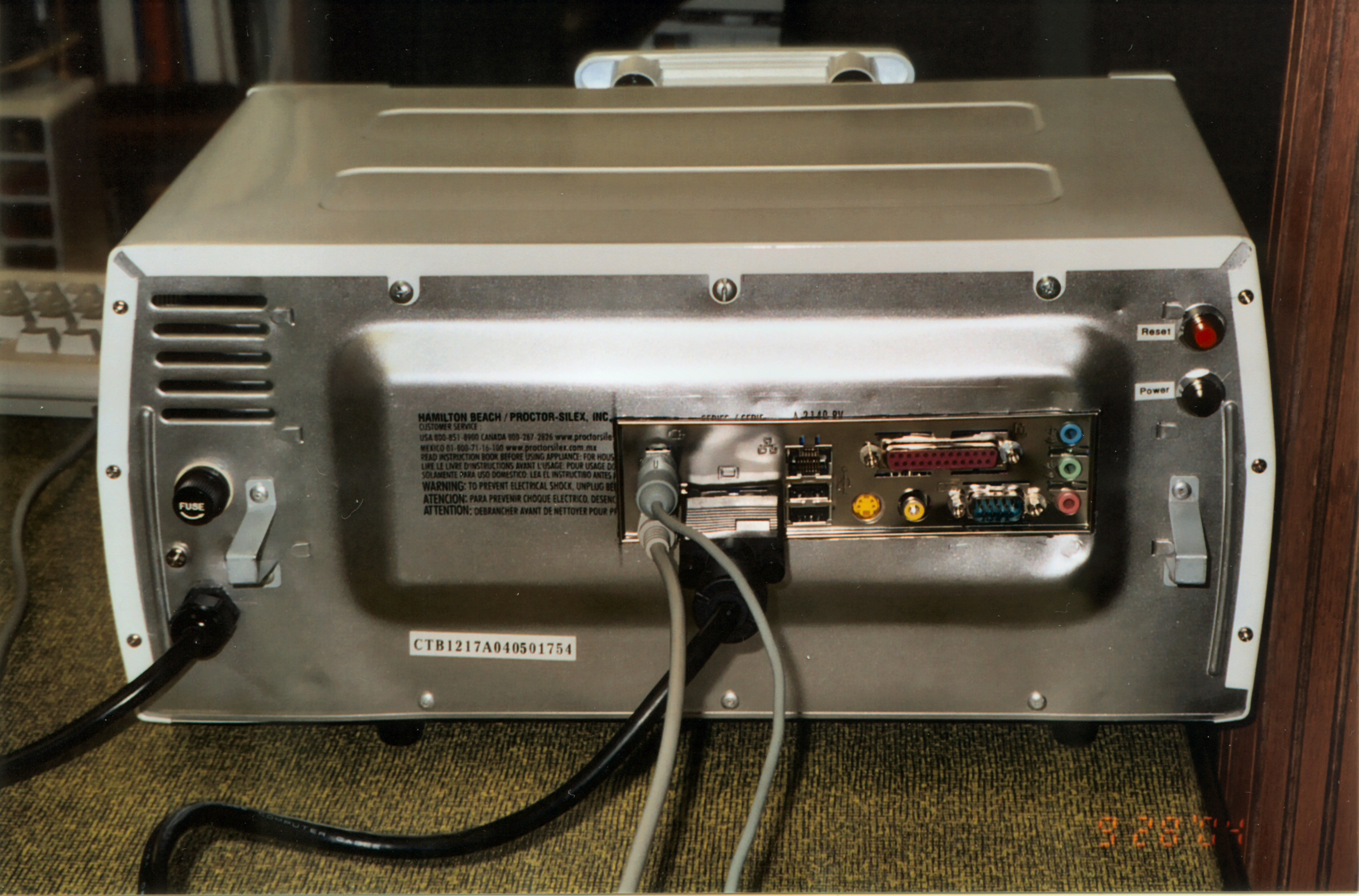 Rear view of the computer.